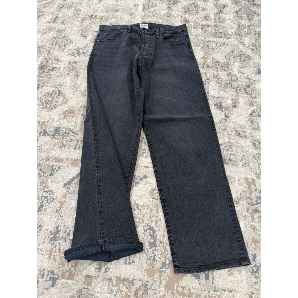 Todd Snyder Mens Relaxed Fit Jeans Charcoal Black Denim 33x32 33-JE120863-001